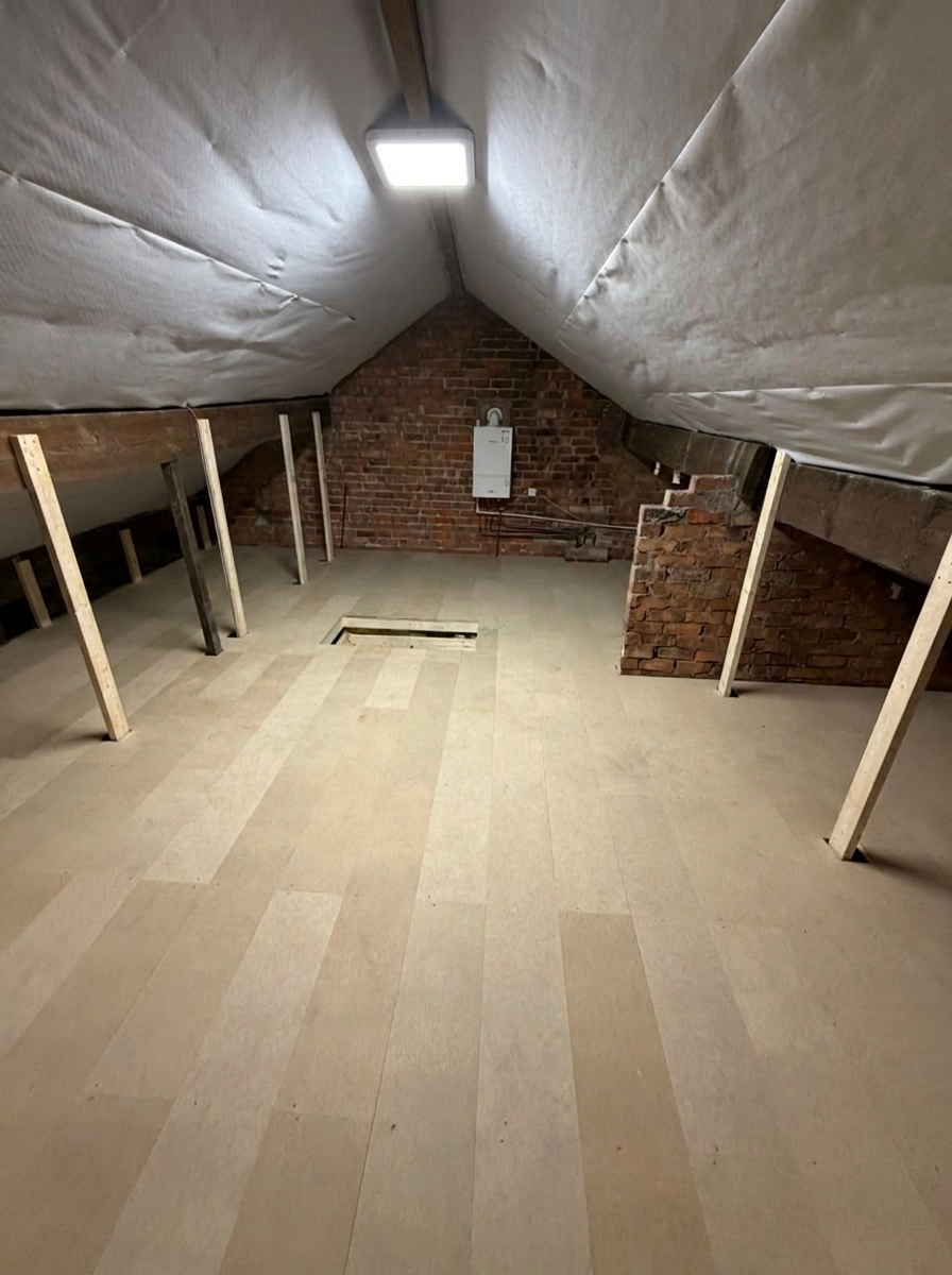 Professional Battery-Powered LED Loft Lighting Installation
